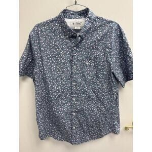 Penguin Men's Floral Button Up Short Sleeve Size Large